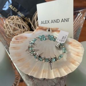 Alex and Ani Sky Blue Crystal Spiked Bangle